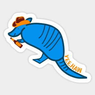 Yeehaw Armadillo Sticker